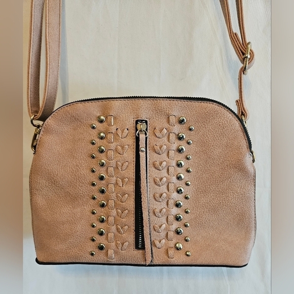 Sam & Hadley Mauve Pink studded shoulder Bag Tassel gold hardware pre-loved - Picture 13 of 16